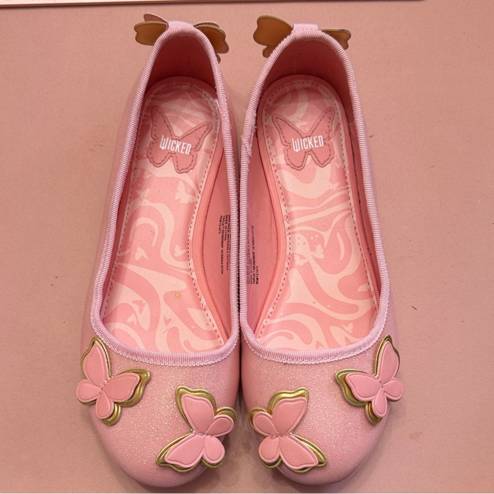 Wicked Pink Butterfly Kids Dress Shoes